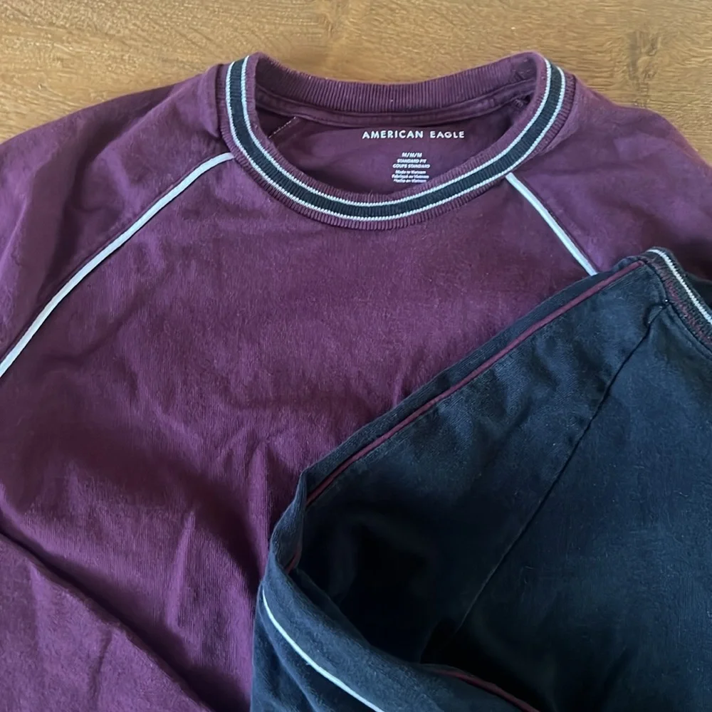 LOT OF 2 Men’s AEO Cotton Crewneck Sweaters Long Sleeve Top M - Picture 2 of 5